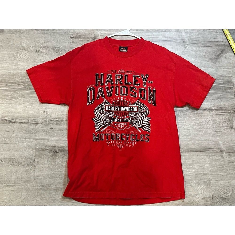 Harley Davidson Men Motorcycle American‎ Legend  T-Shirt L Made In USA